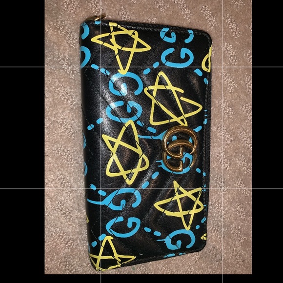 Gucci Handbags - Gucci Ghost Black Graffiti Wallet